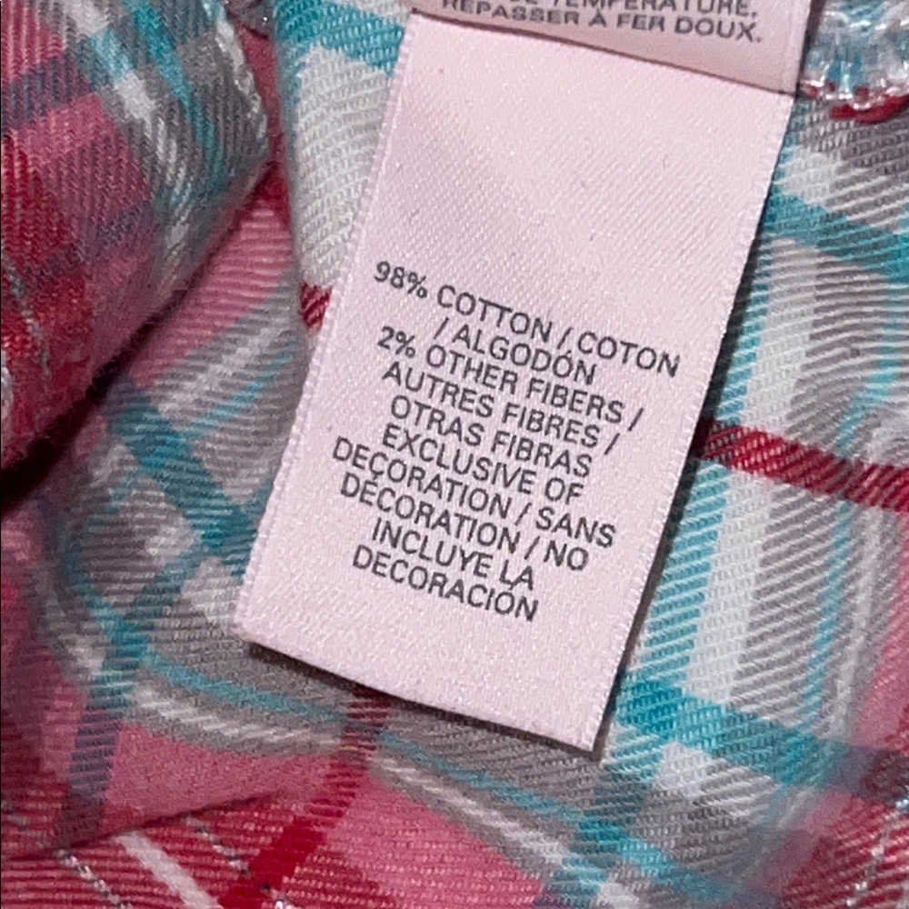 VICTORIA’S SECRET  🛌😴 LK NW COTTON PINK RED BLUE PLAID PAJAMAS Petite XL Short - Picture 10 of 10